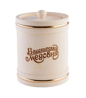 Бочонок сувенирный с бурзянским медом 1,0 кг (цилиндр)